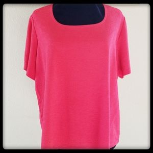 🍉 Citiknits Travel Knit top Red/Pink Plus SZ 2X